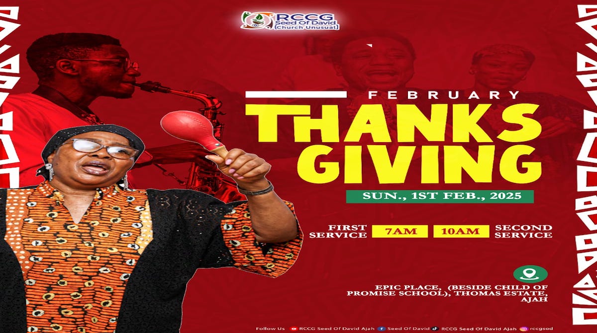 FEBRUARY THANKSGIVING SERVICE